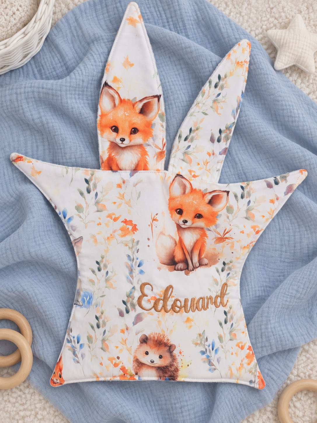 Doudou Édouard — Petits renards et feuillages
